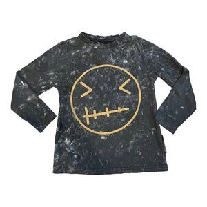 Loud Apparel Kids T Shirt Size 4 Organic Cotton Printed Black Long Sleeves
